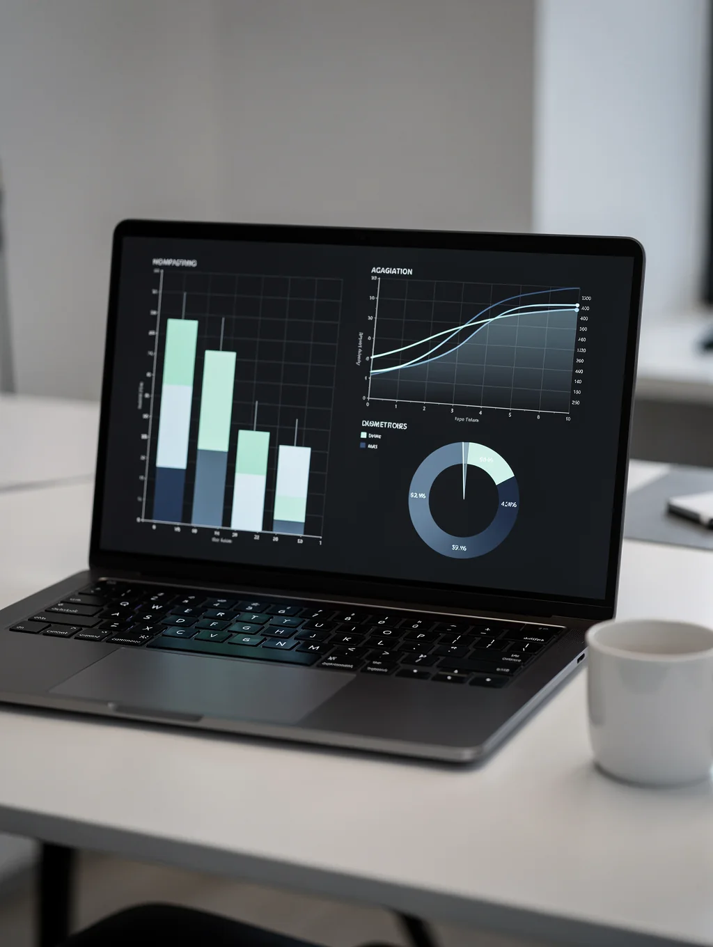 Professional analytics dashboard showing growth trends and search performance metrics