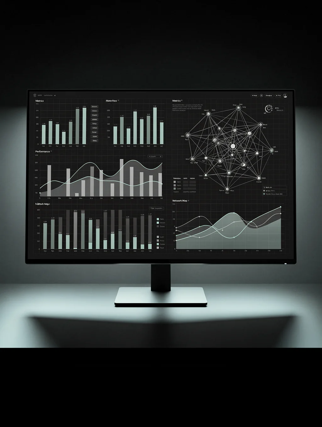 High-contrast data visualization showing search growth metrics
