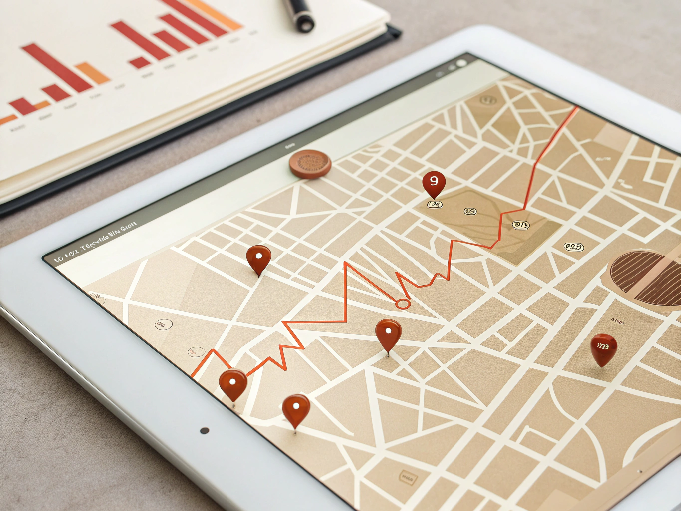 Map interface showing local business competition