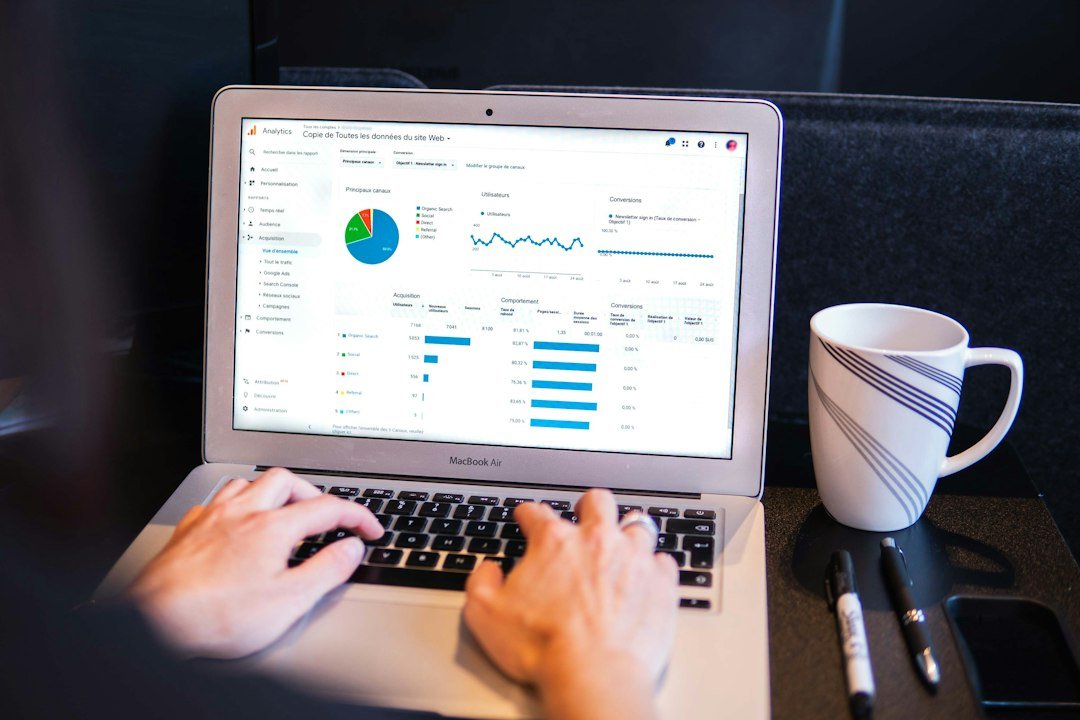 Google Analytics overview report on a screen showing website traffic data